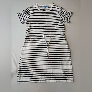 Draper James Navy & White Striped Drawstring Dress | XS | Pockets